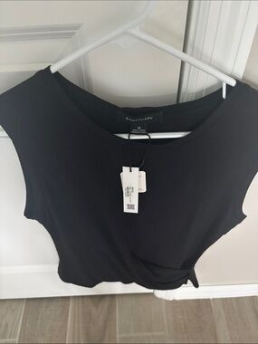 Sanctuary Black Twist-Front Tank Top